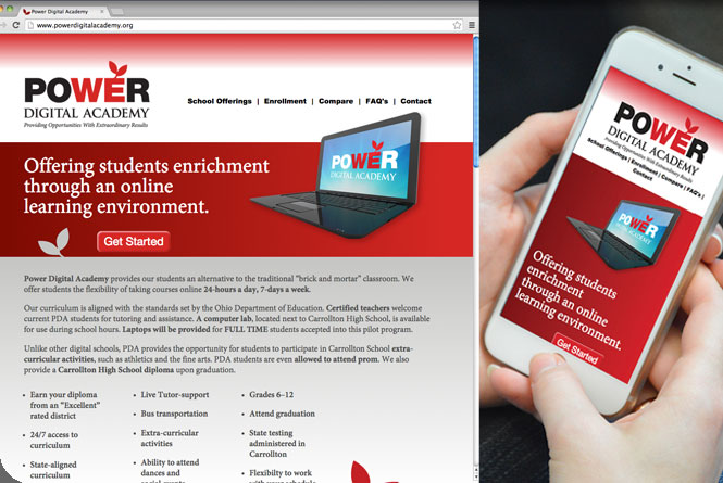 Design and art direction of Poewr Digital Academy website for developer