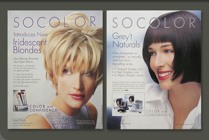 Socolor consumer ads for Matreix Essentials, Inc.